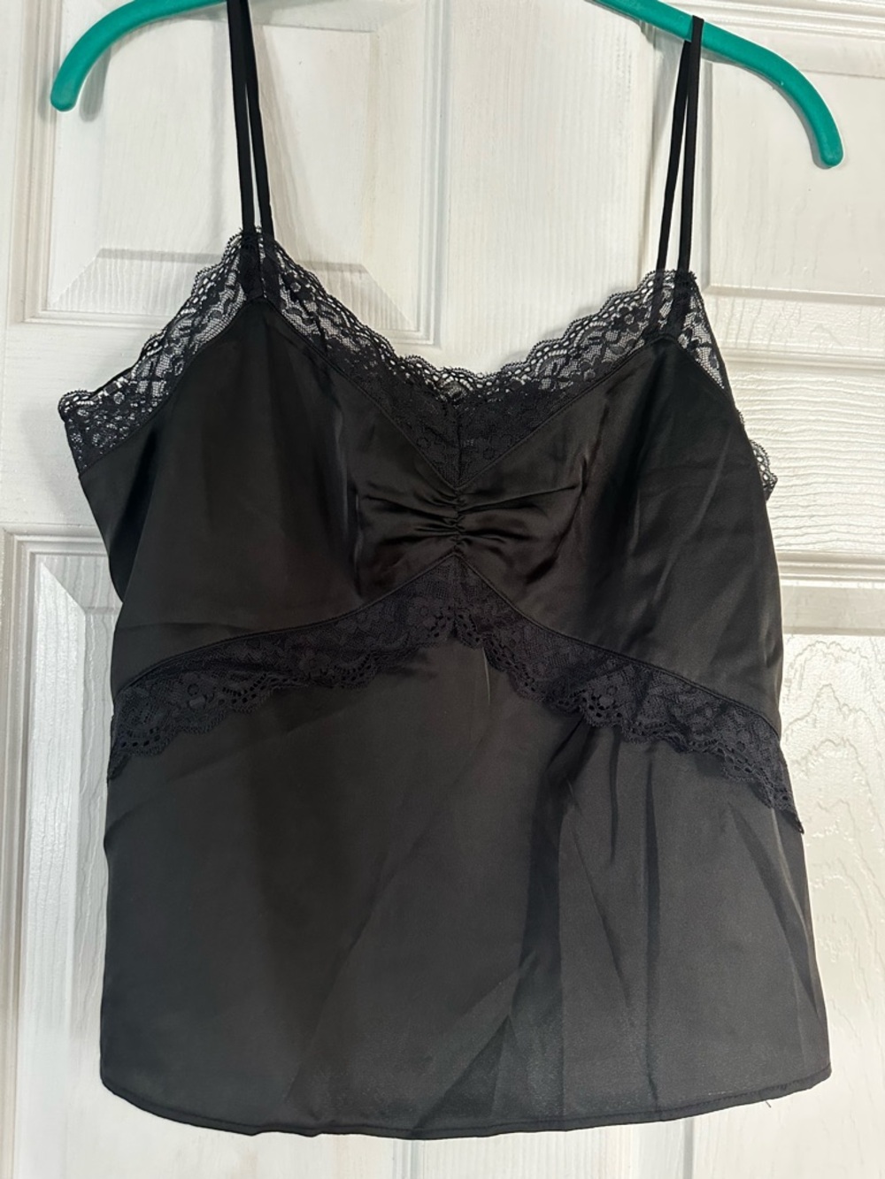 Express Black Satin Lace Trim Cami